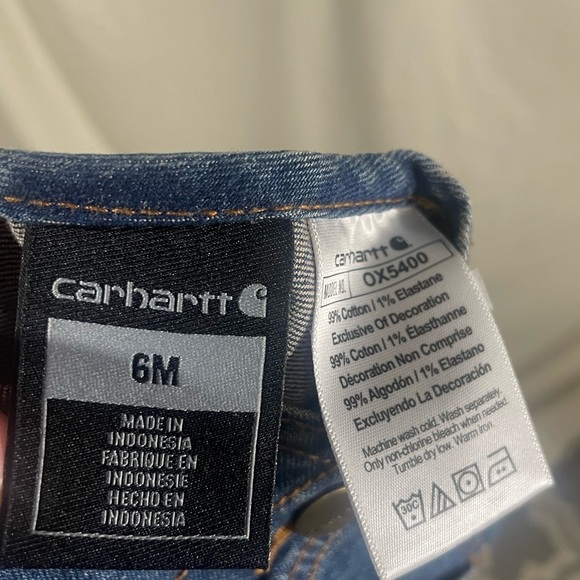 NWT Carhartt Kids Blue Denim Overalls 6 months - Picture 5 of 6